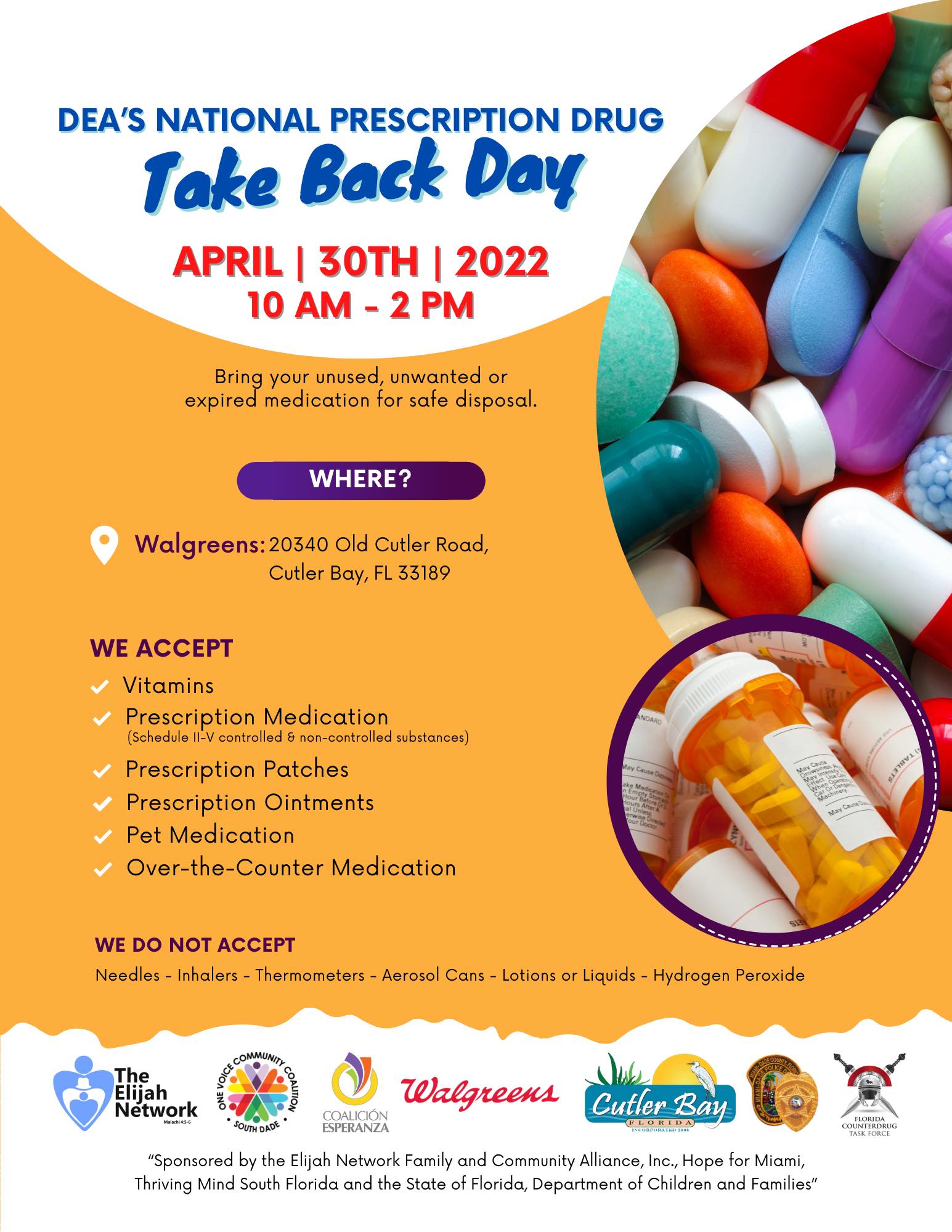 National Prescription Drug Take Back Day Town of Cutler Bay Florida
