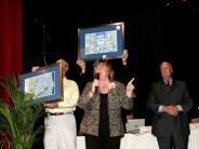 Nancy McCue on Stage at Inaugural Town Council Meeting on February 2, 2006