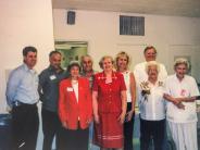 Mary Cross (center in red), with Club members and Town of Cutler Bay Council for Club’s 50th Anniversary at Cutler Ridge Park