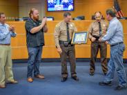 Police at Town Council meeting