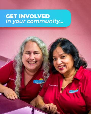 Two Town Committee Members posing
