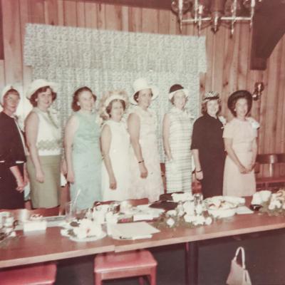 Cutler Ridge Woman's Club in a 1960s club gathering—Mary Cross is pictured 2nd from left and Dolores Dimitriou 2nd from right