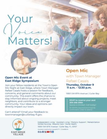 Cutler Bay Open Mic at East Ridge