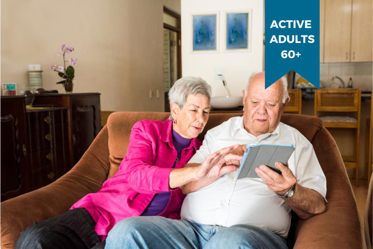 Photo of couple on a tablet