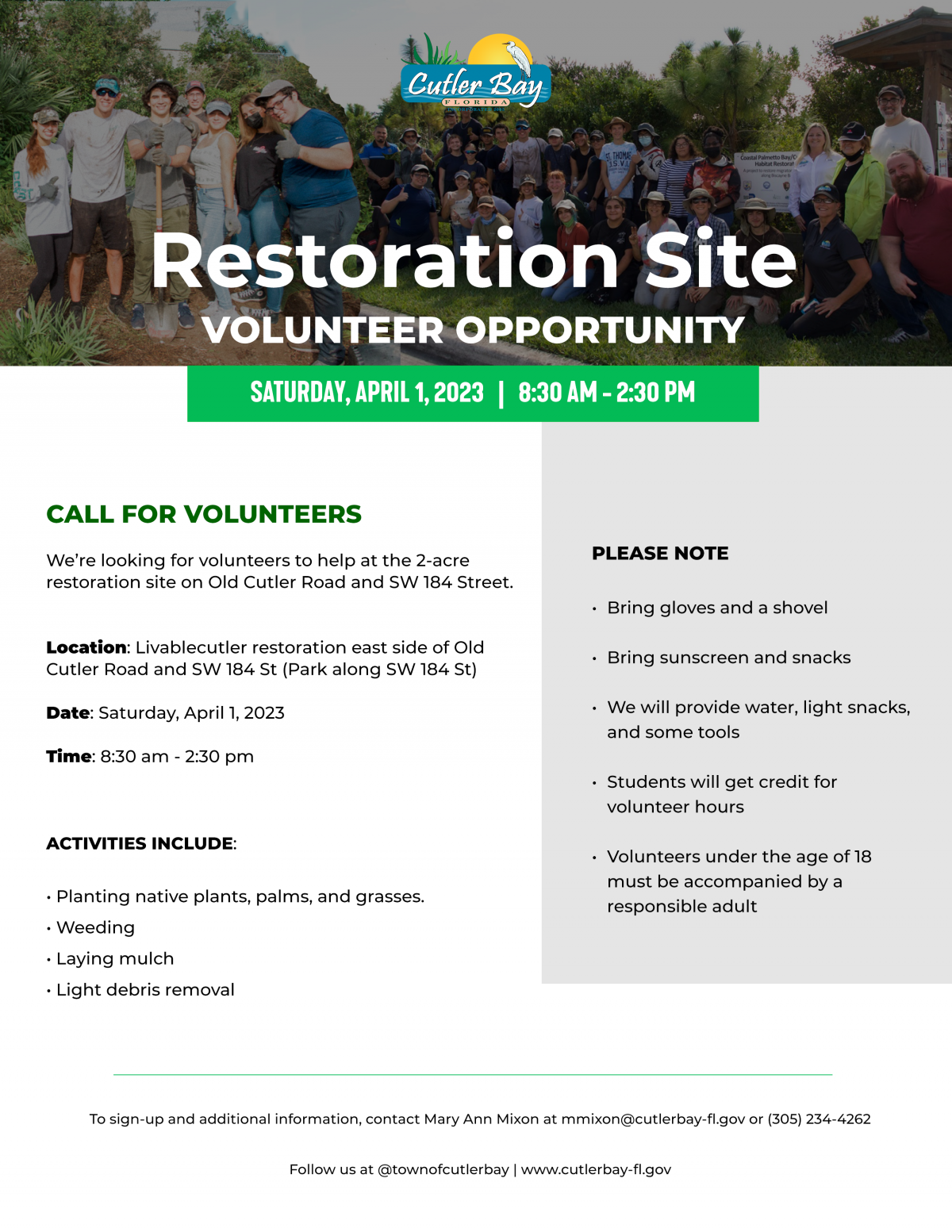 Restoration Site Flyer