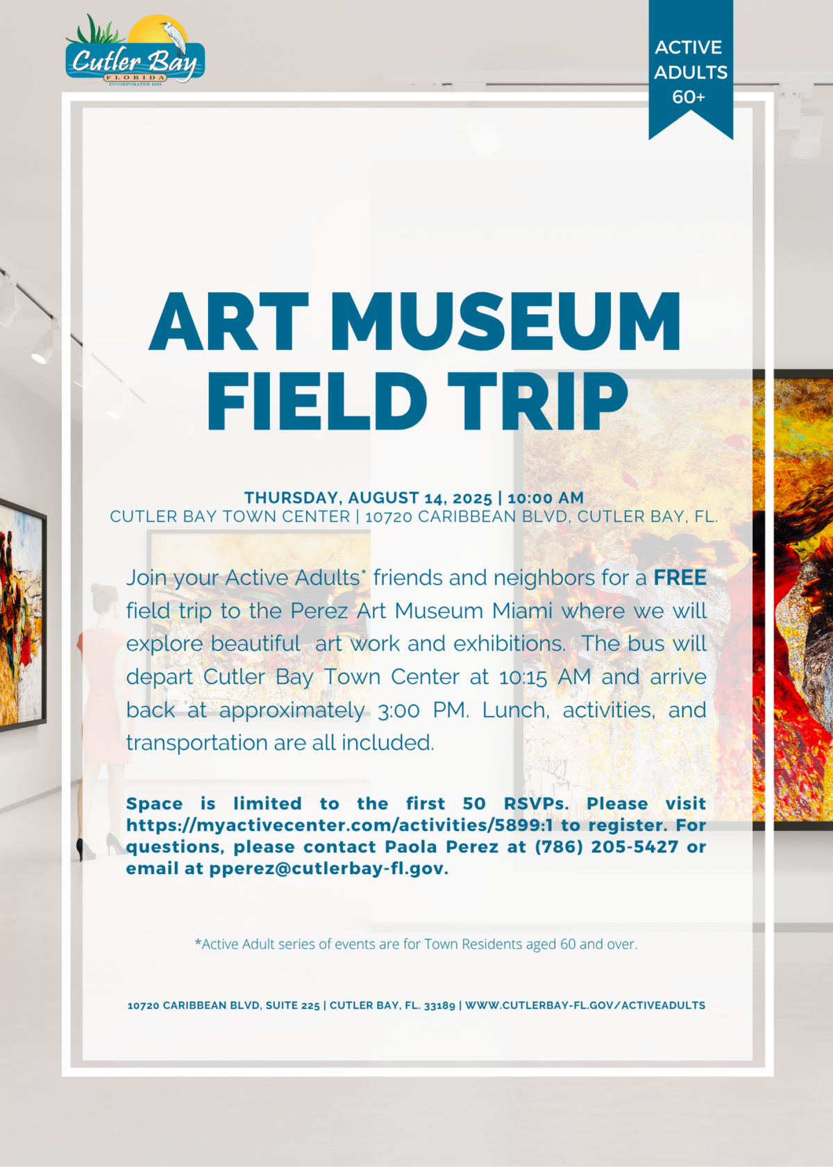 Active Adults Art Museum Field Trip. 