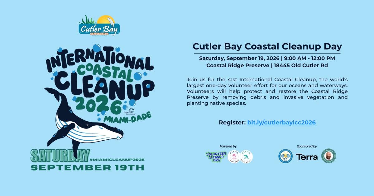 Cutler Bay International Coastal Cleanup Day 2026