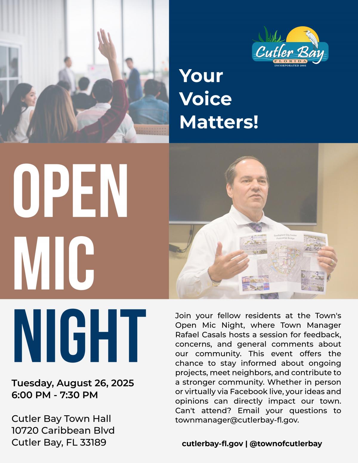 Cutler Bay's Open Mic Night - Town Hall