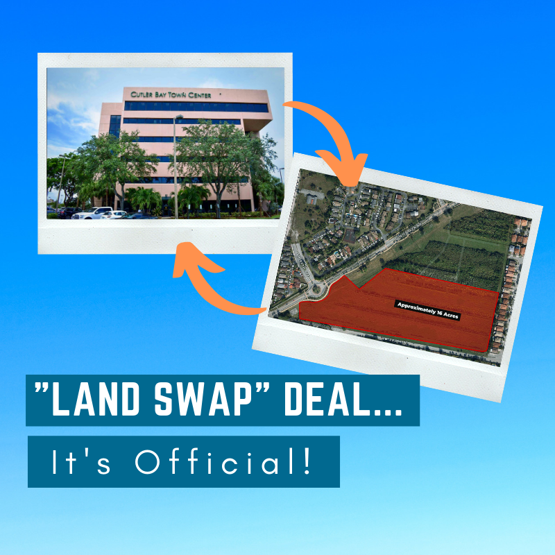 Town Of Cutler Bay Completes Land Swap For The Site Of A New 16 Acre Municipal Complex And Park Town Of Cutler Bay Florida